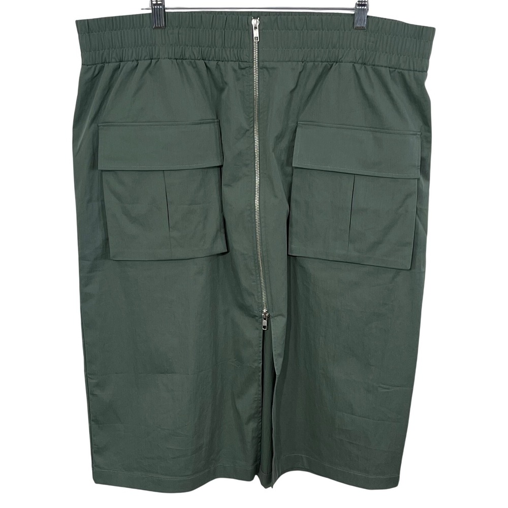 Abercrombie & Fitch Green Utility Cargo‎ Full Zip Midi Skirt Women's Size XL